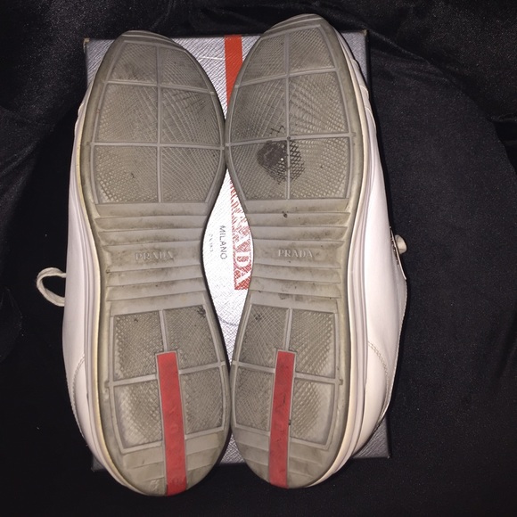 white Prada sneakers size 41 11us Authentic